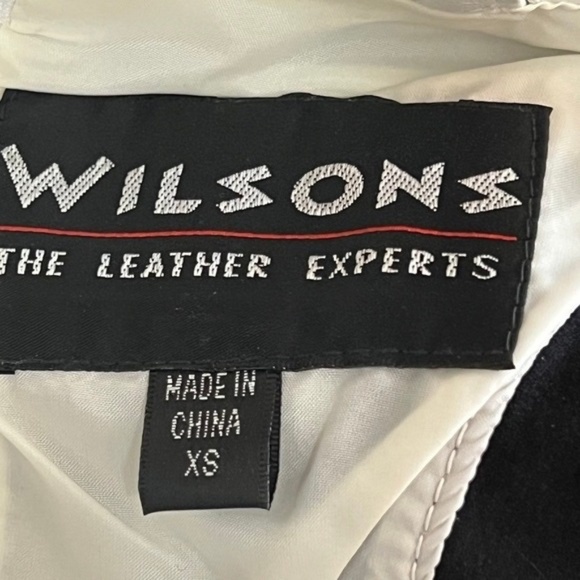 Wilsons Leather Two Tone Black White Mini Dress XS Genuine Leather Halter Cutout - Picture 2 of 9